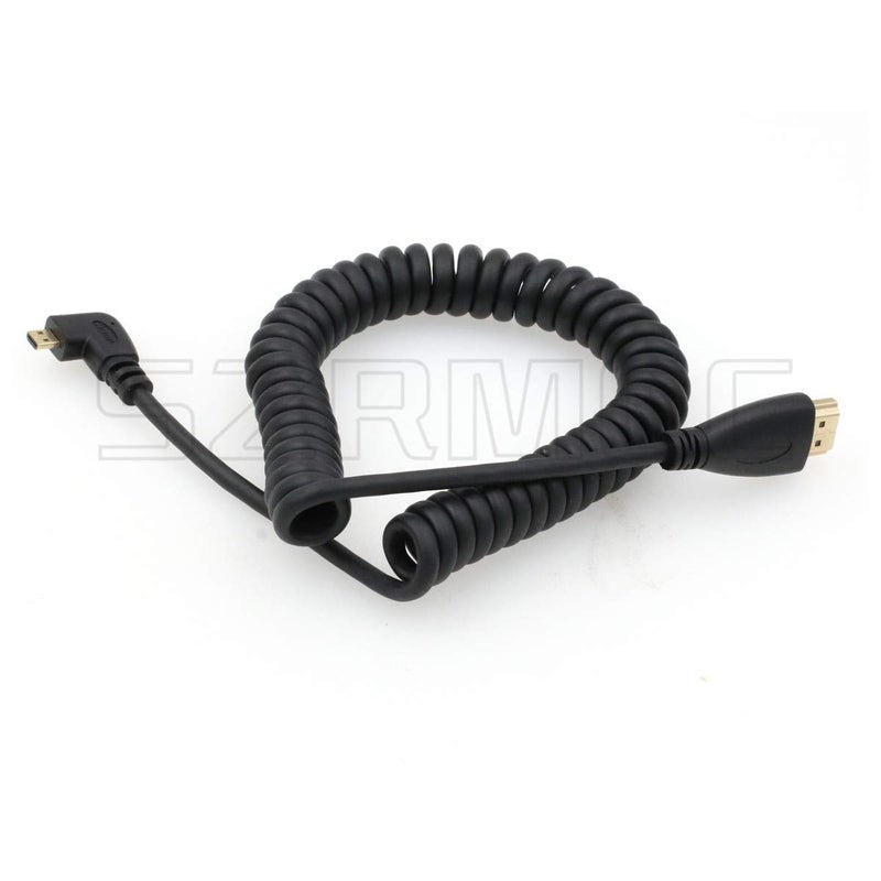 SZRMCC Left Angled Micro HDMI to HDMI High Speed Coiled Cable for Tablet Canon Sony DSLR Camera ATOMOS Monitor - Image 5
